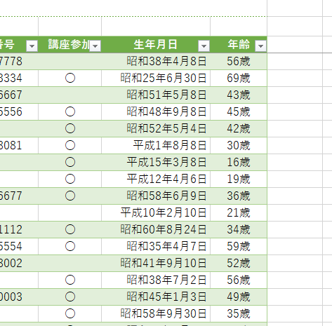 生年月日が和暦表示