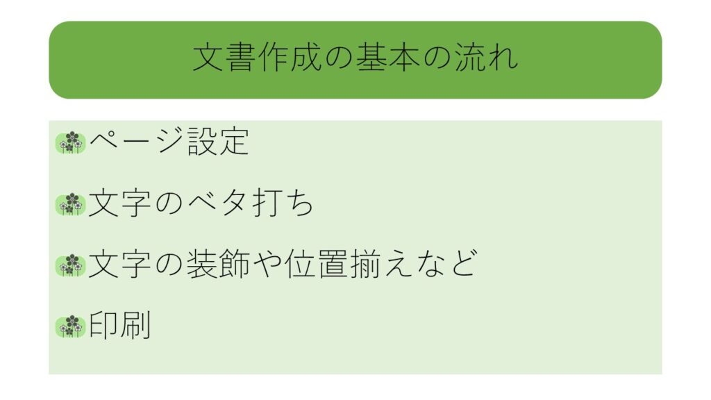 文書作成の流れ