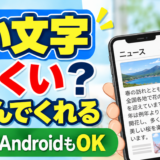 小さい文字が読みづらいときは、画面に読んでもらうという手もあります
